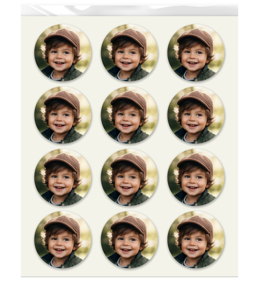 Prime Toppers Custom Edible Image Prints 2.5" Size Circle (Non Pre-Cut) - 12 Circles Per Sheet