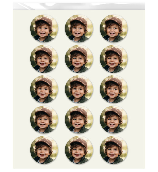 Prime Toppers Custom Edible Image Prints 2" Size Circle (Non Pre-Cut) - 15 Circles Per Sheet