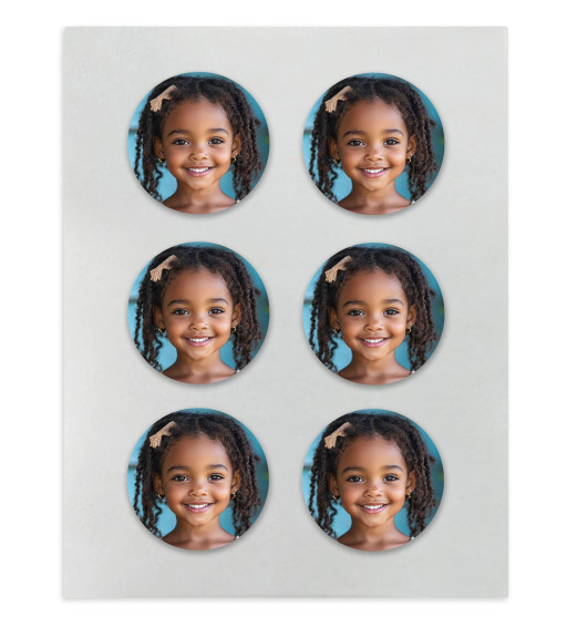 Prime Toppers Custom Printing Edible Image Service 3" circles 6 Count Wafer Sheet (Non Pre-Cut)