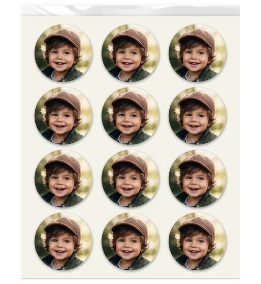 Prime Toppers Custom Edible Image Prints 2.5" Circle (Pre-Cut) - 12 Circles Per Sheet