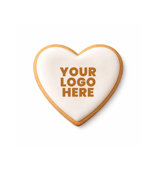 Prime Toppers 3" Heart Custom Printed Sugar Shortbread Cookie - Delicious Ready-to-Eat Iced Cookies with Personalized Image or Logo