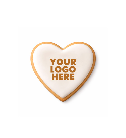 Prime Toppers 3.5" Heart Custom Printed Sugar Shortbread Cookie - Delicious Ready-to-Eat Iced Cookies with Personalized Image or Logo