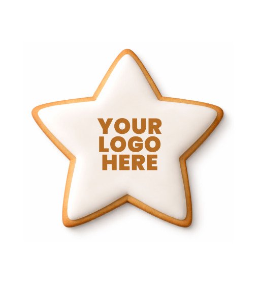 Prime Toppers 5" Star Custom Printed Sugar Shortbread Cookie - Delicious Ready-to-Eat Iced Cookies with Personalized Image or Logo