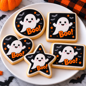 Halloween Ghost Boo Sugar Cookies – Custom Printed Cookies