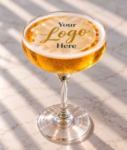 Prime Toppers 3inches Custom Printed Edible Cocktail Toppers – Clear Drink Toppers, Minimum 15