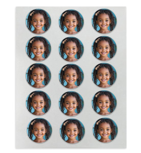 Prime Toppers Custom Printing Edible Image Service 2" circles 15 Count Wafer Sheet (Non Pre-Cut)
