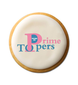 Prime Toppers 5" Round Custom Printed Sugar Shortbread Cookie - Delicious Ready-to-Eat Iced Cookies with Personalized Image or Logo