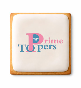 Prime Toppers 8" Square Custom Printed Sugar Shortbread Cookie &ndash; Ready-to-Eat Iced Cookie with Personalized Image or Logo