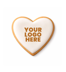 Prime Toppers 4" Heart Custom Printed Sugar Shortbread Cookie - Delicious Ready-to-Eat Iced Cookies with Personalized Image or Logo
