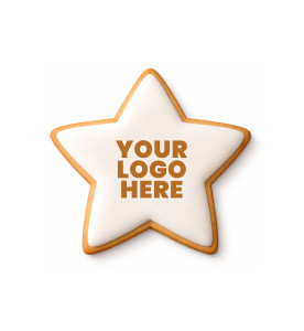Prime Toppers 3.5" Star Custom Printed Sugar Shortbread Cookie - Delicious Ready-to-Eat Iced Cookies with Personalized Image or Logo
