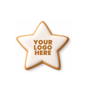 Prime Toppers 4" Star Custom Printed Sugar Shortbread Cookie - Delicious Ready-to-Eat Iced Cookies with Personalized Image or Logo
