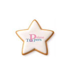 Prime Toppers 3" Star Custom Printed Sugar Shortbread Cookie - Delicious Ready-to-Eat Iced Cookies with Personalized Image or Logo