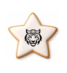 Prime Toppers 5" Star Custom Printed Sugar Shortbread Cookie - Delicious Ready-to-Eat Iced Cookies with Personalized Image or Logo
