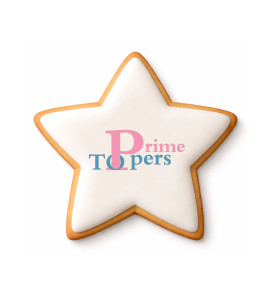 Prime Toppers 5" Star Custom Printed Sugar Shortbread Cookie - Delicious Ready-to-Eat Iced Cookies with Personalized Image or Logo