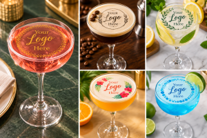 Prime Toppers 2inches Custom Printed Edible Cocktail Toppers &ndash; Clear Drink Toppers, Minimum 15